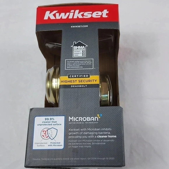 Kwikset 980 3SMT CP K4 V1 Deadbolt Polished Brass - Picture 3 of 6